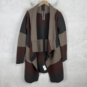Rick Owens Mastadon Knitted Color Blocked Poncho