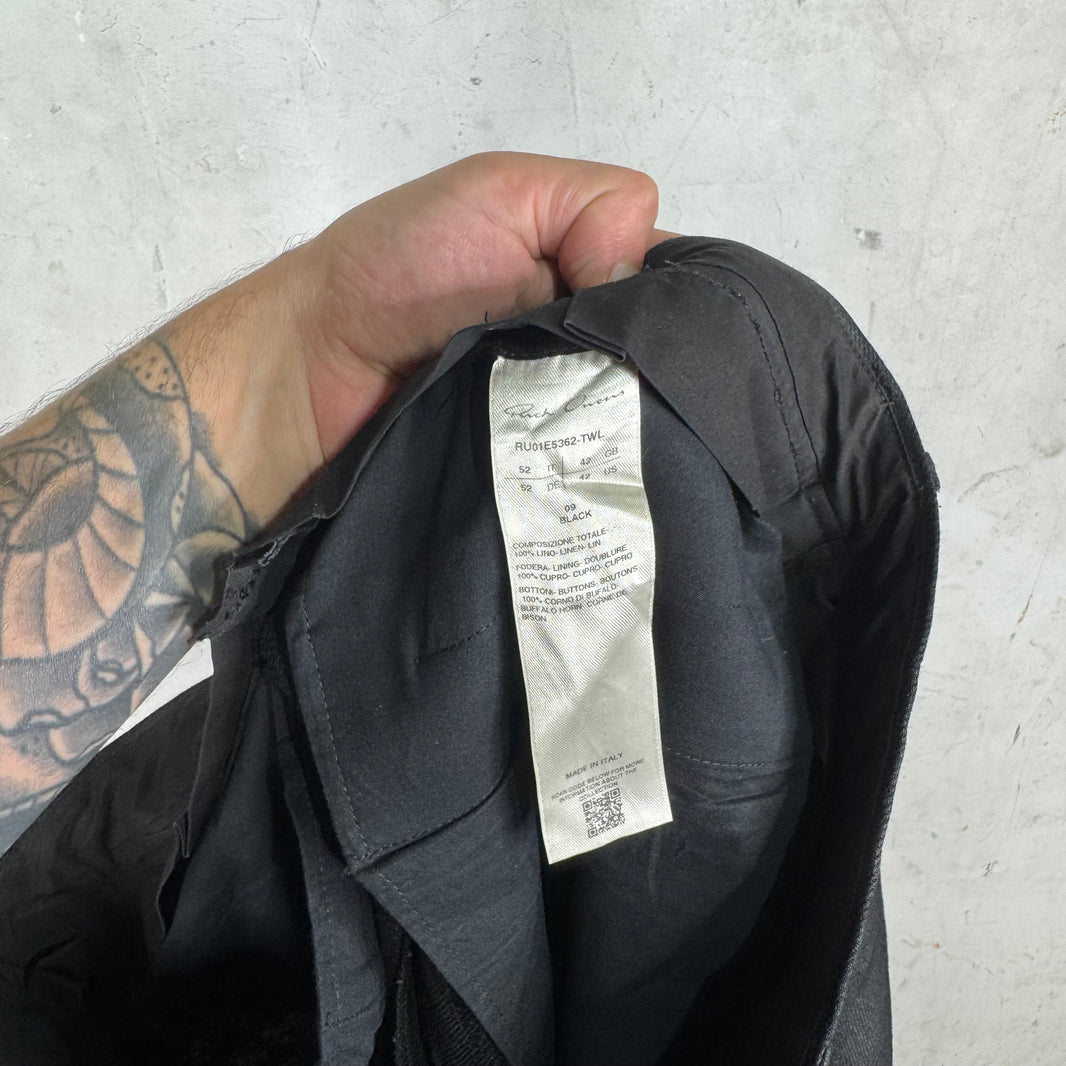 Rick Owens Linen Loose Straight Trousers