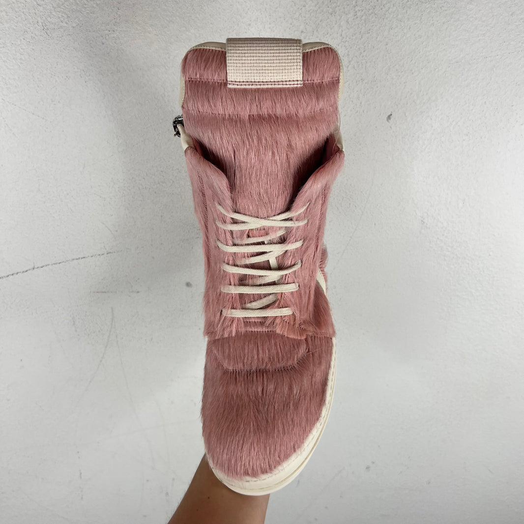Rick Owens Pink Pony Hair Geobaskets