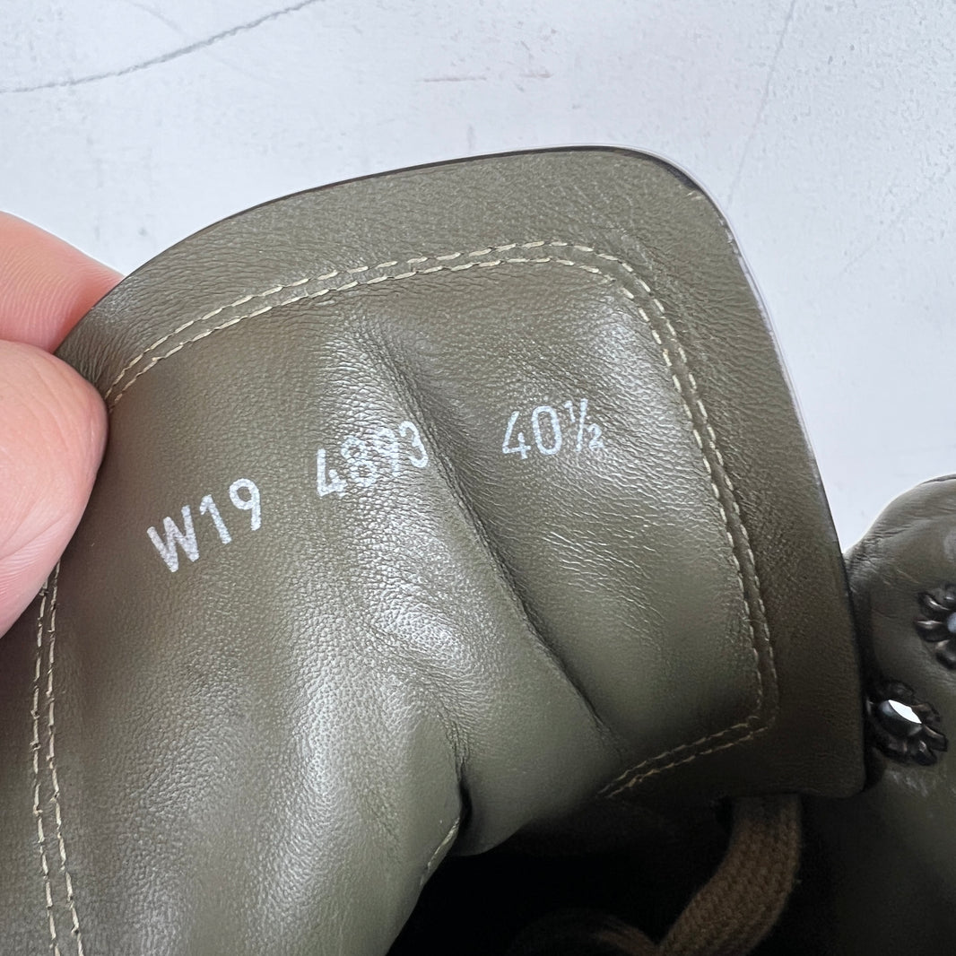 Rick Owens Green Bozo Tractor Boots