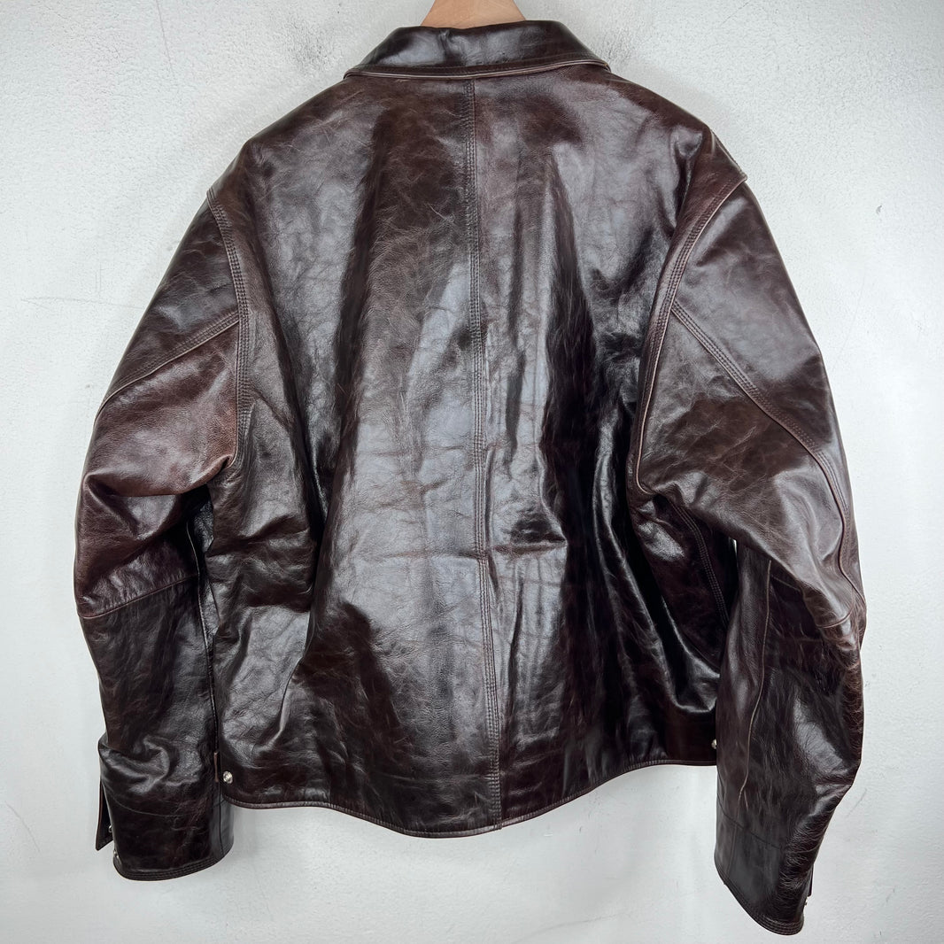 Stussy Brown Leather Garage Jacket