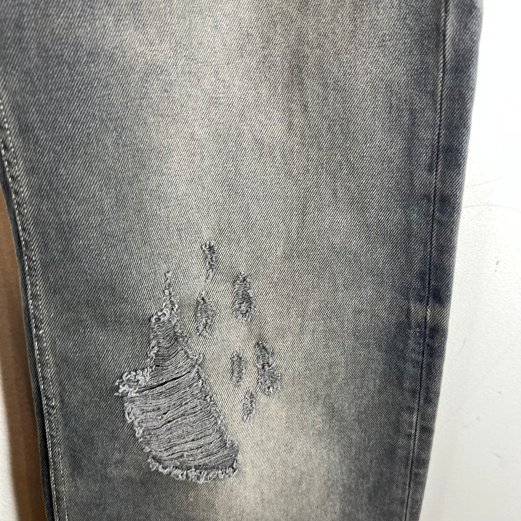 Balenciaga Distressed Straight Leg Jeans