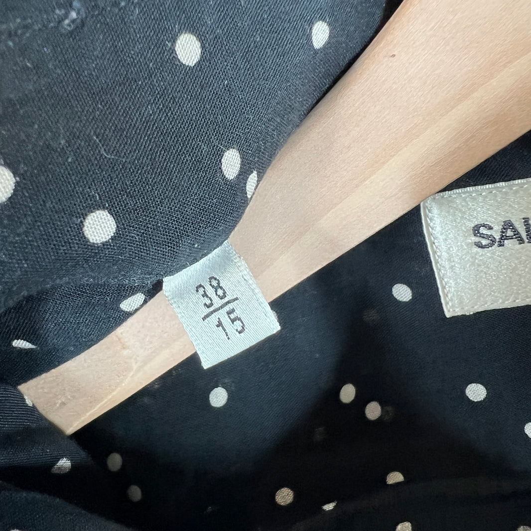 Saint Laurent Black Polka Dot Button Down Shirt