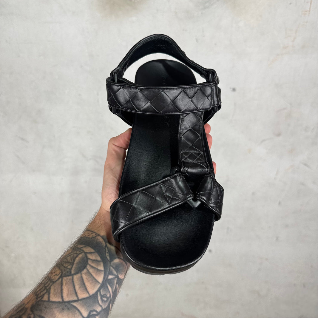 Bottega Veneta Intreciatto Leather Strapped Sandals