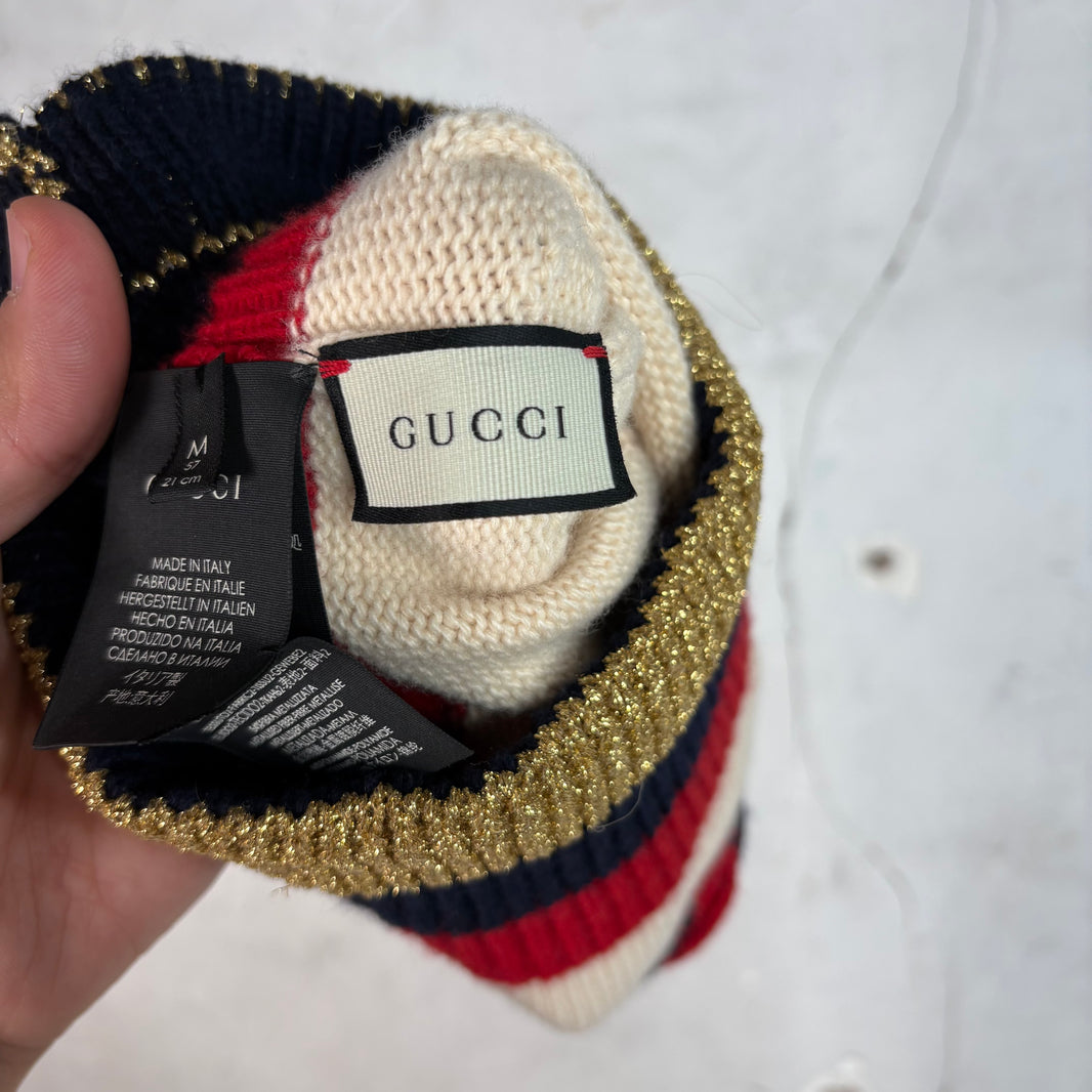 Gucci Sylvie Web Knitted Beanie