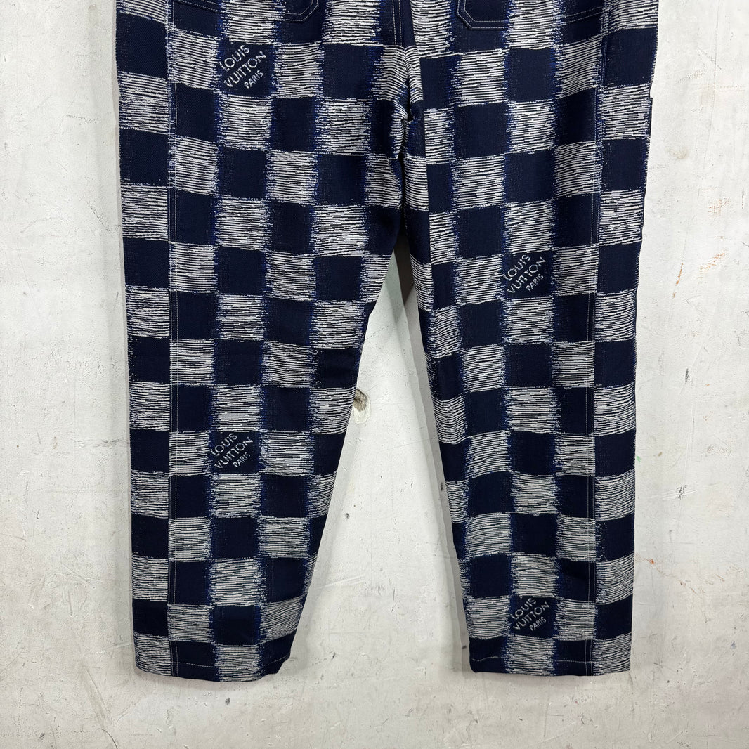 Louis Vuitton Damier Navy Scribbled Workwear Pants