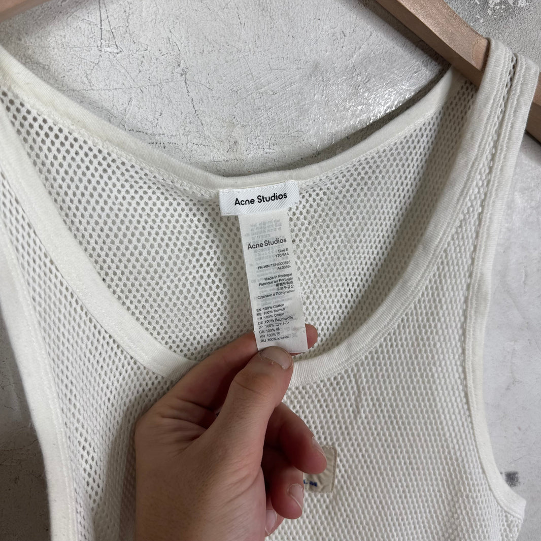 Acne Studios White Mesh Tank Top