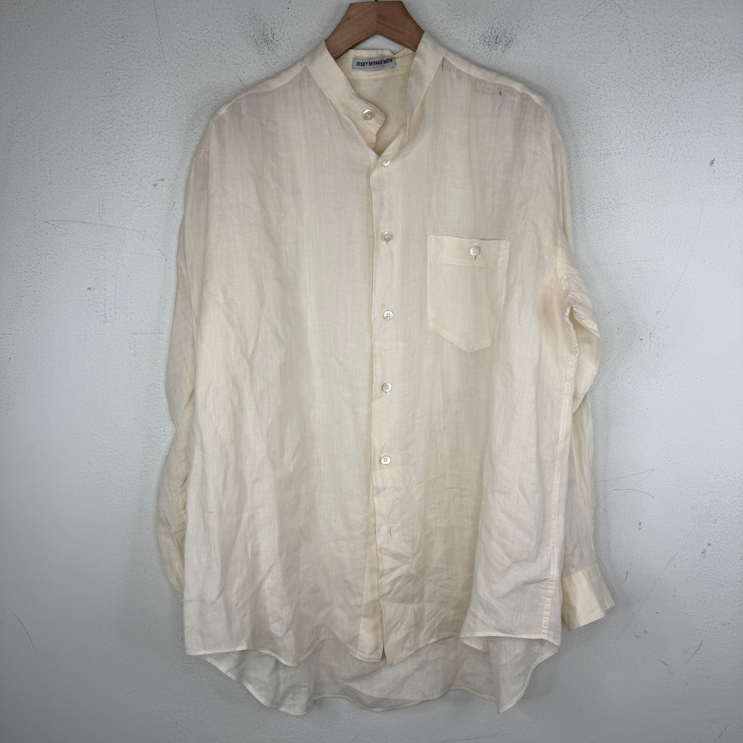 Issey Miyake Men Cream Button Up LS Shirt