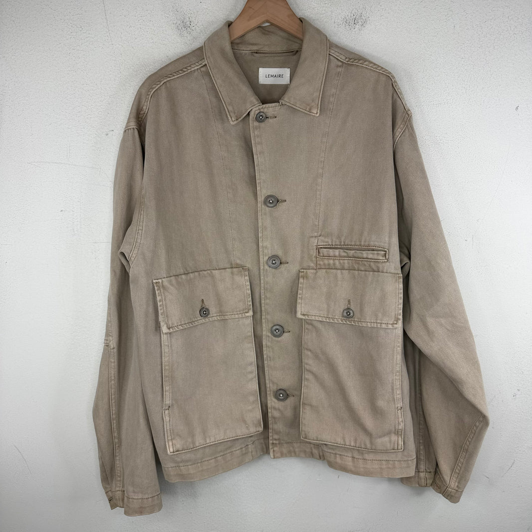 Lemaire Beige Button Up Chore Jacket