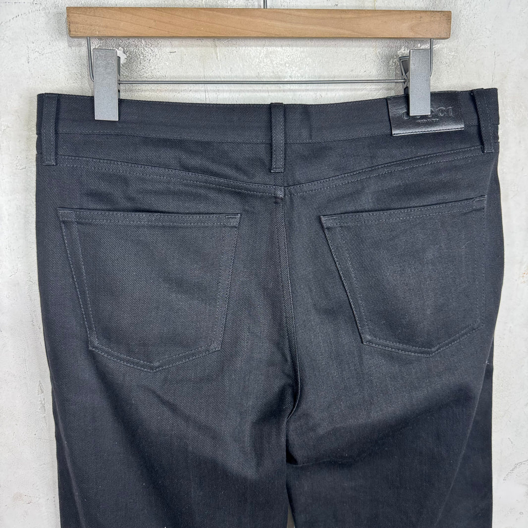 Gucci Black Raw Horsebit Jeans
