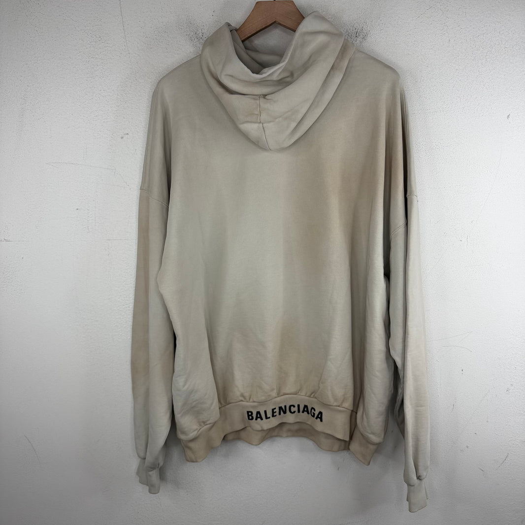Balenciaga Beige Back Logo Hoodie