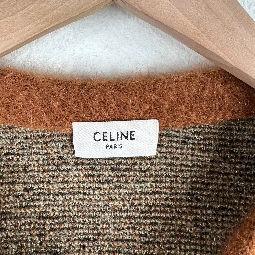 Celine Rhinestone Button Up Mohair Cardigan