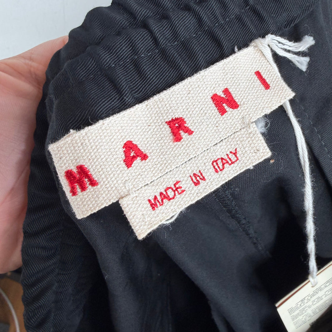 Marni Black Elastic Waistband Cargo Trousers