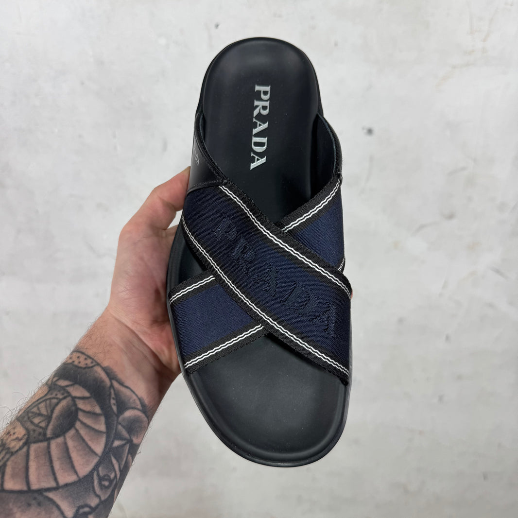 Prada Logo Strapped Sandals
