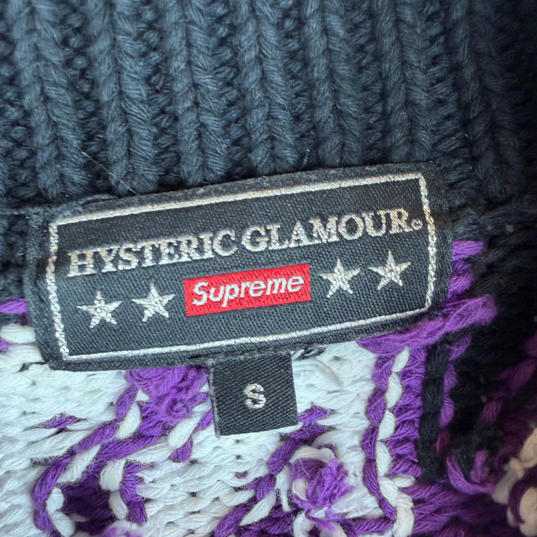 Supreme Hysteric Glamour Black Cowichan Zip Up Sweater
