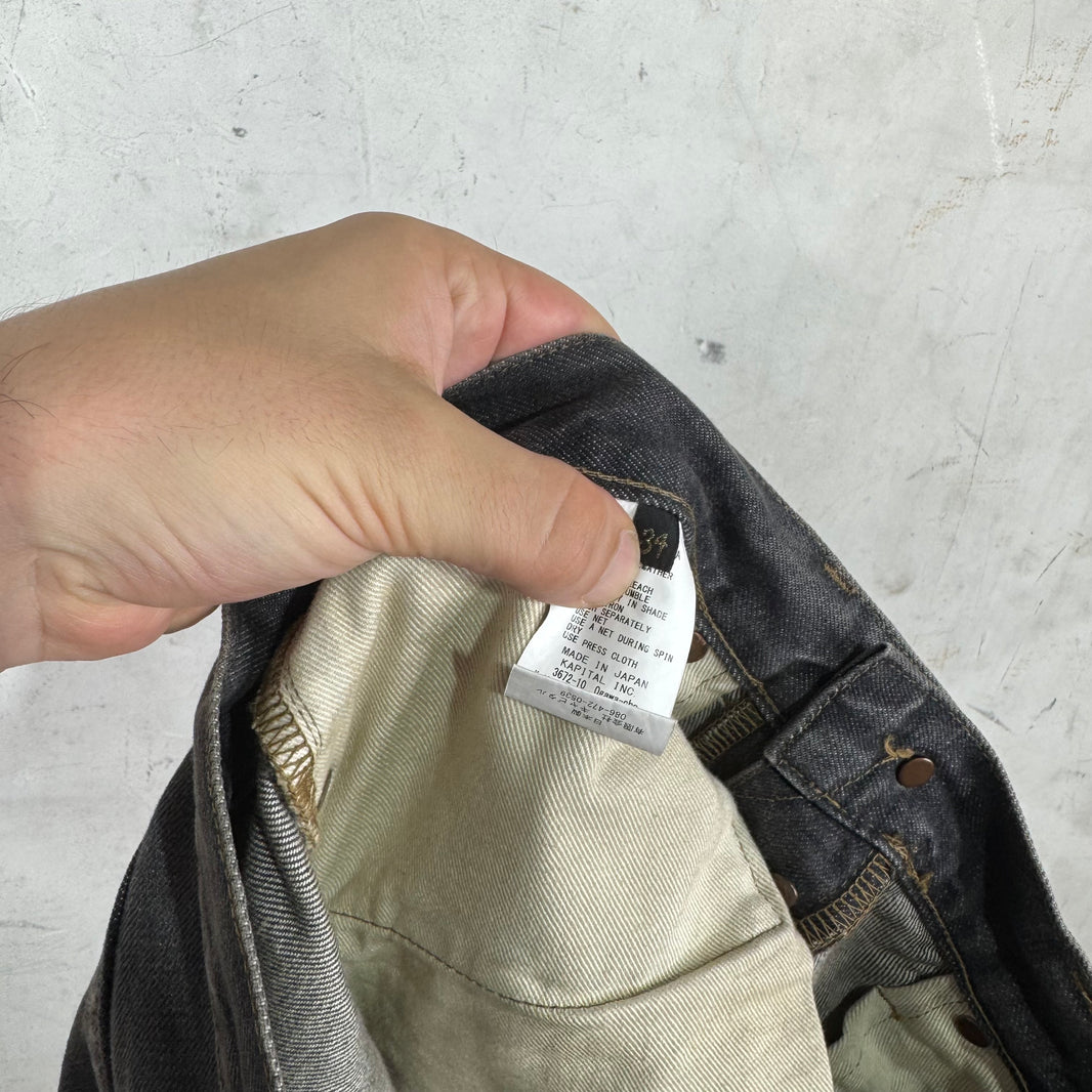 Kapital Charcoal Faded Bone Jeans