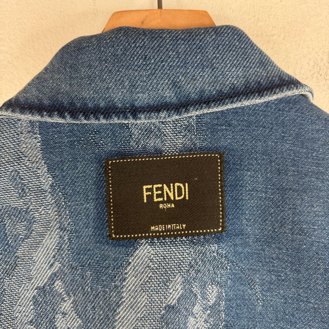 Fendi Bleach Embroidery Denim Jacket