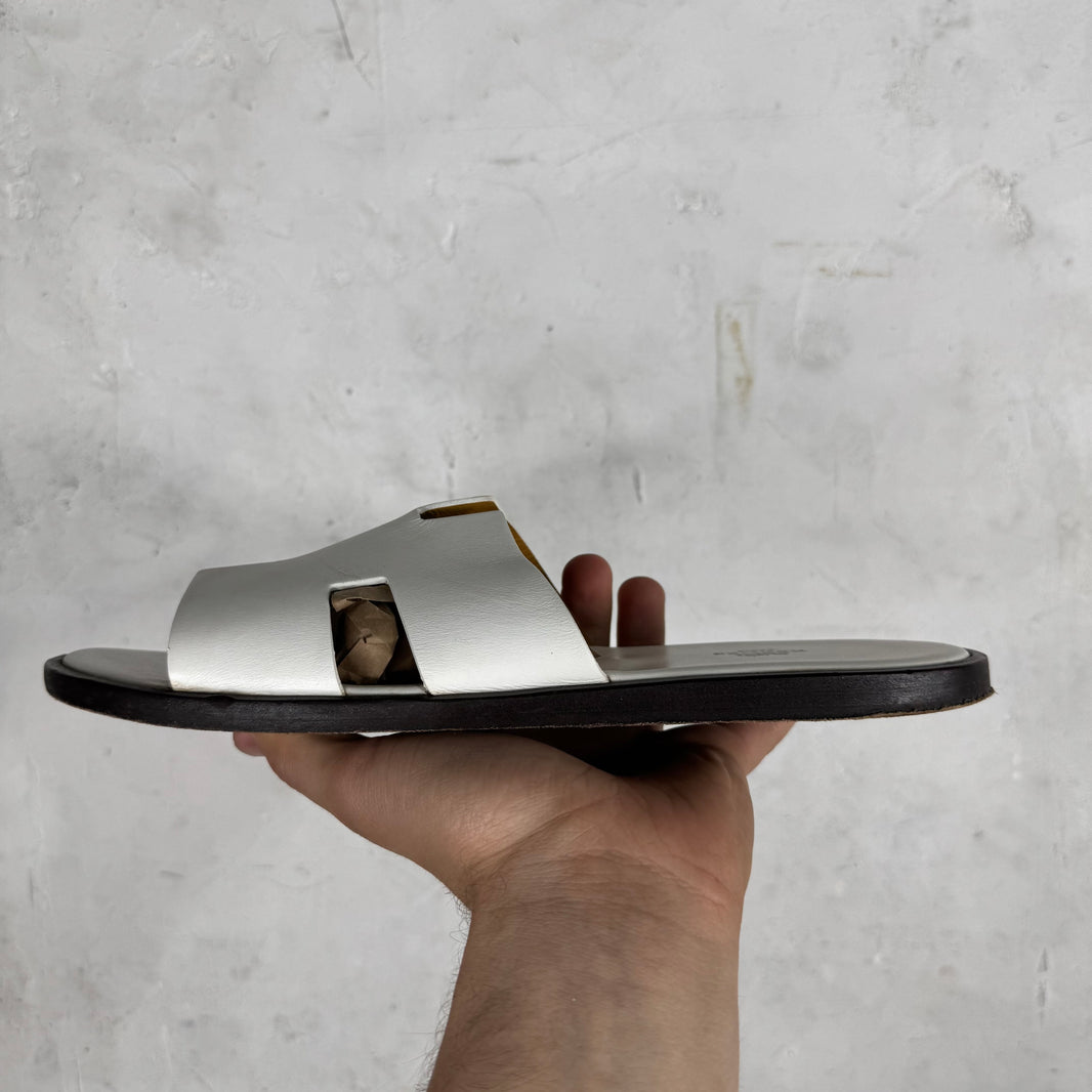 Hermes Izmir White Sandals