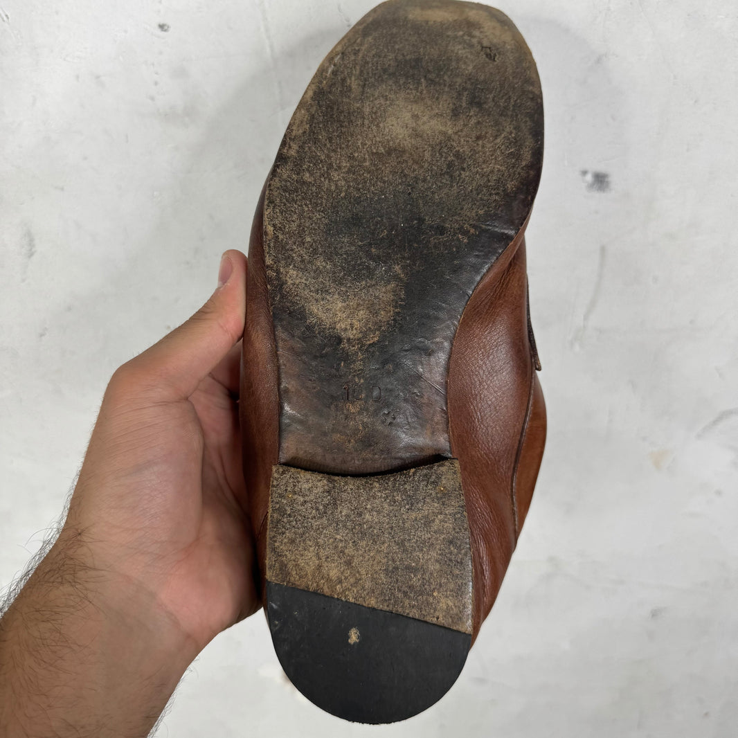 Gucci Brown Bamboo Tassled Loafers