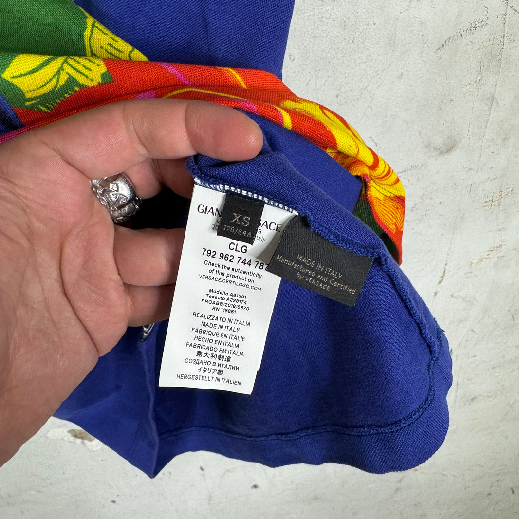 Versace Patterned Split Polo