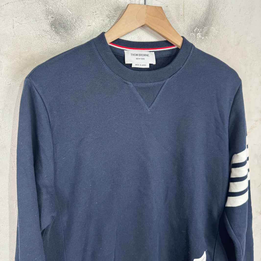 Thom Browne Navy Crewneck