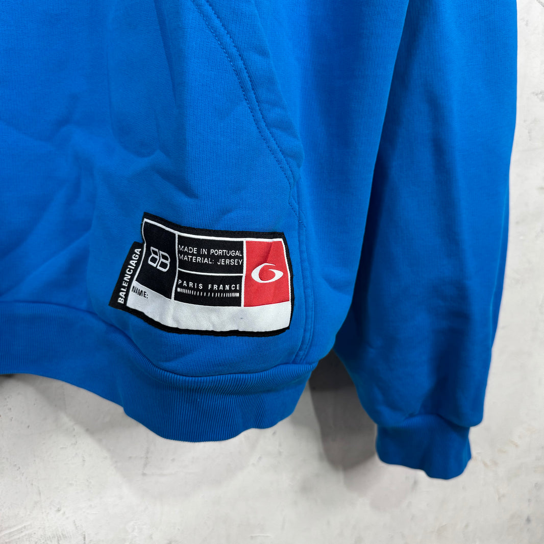 Balenciaga Basketball Arc Logo Blue Hoodie