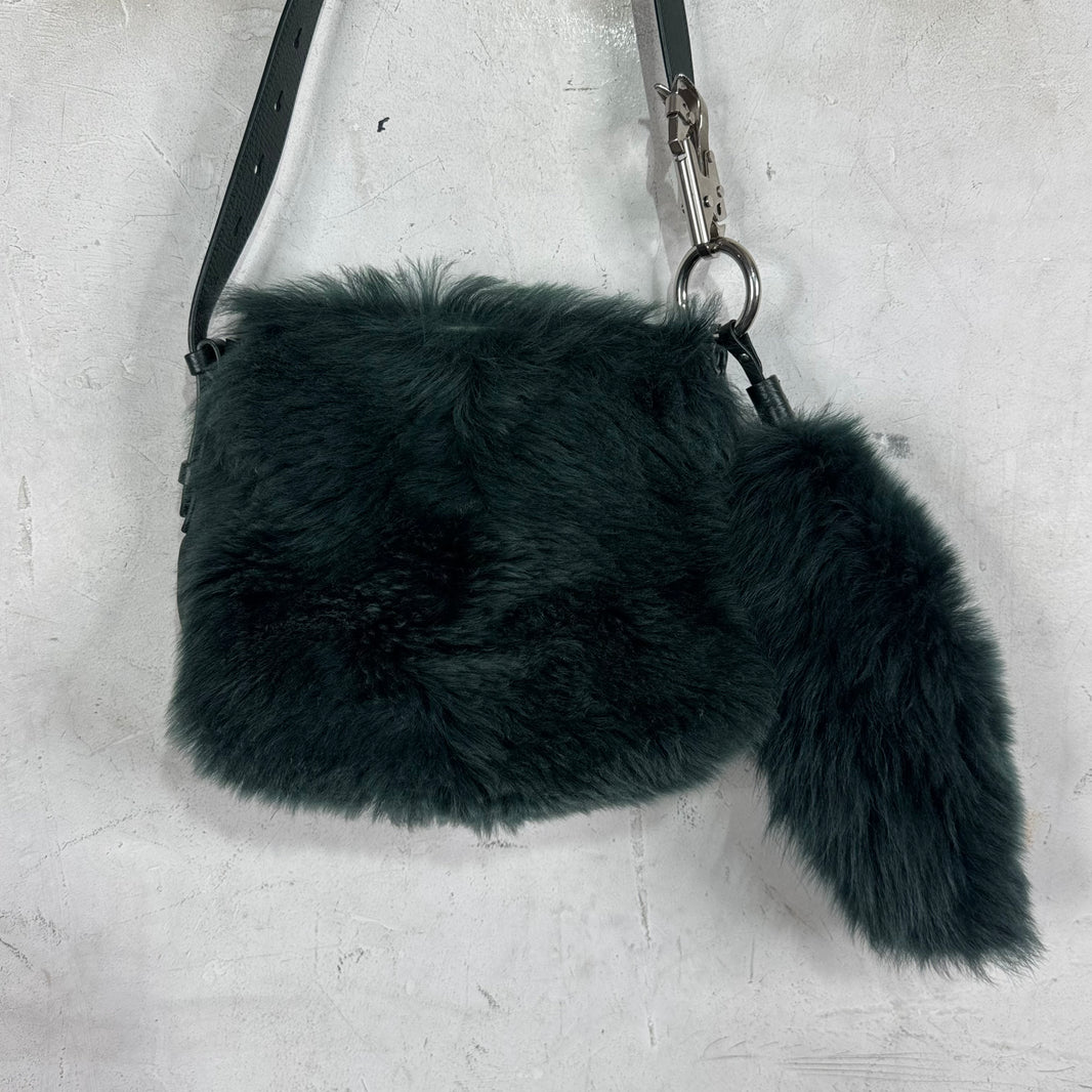 Burberry Fuzzy Leather Messenger Pouch Bag