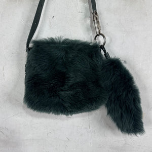Burberry Fuzzy Leather Messenger Pouch Bag