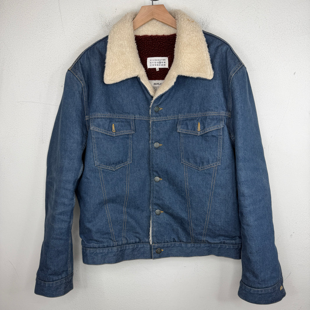 Margiela Patchwork Denim Shearling Jacket