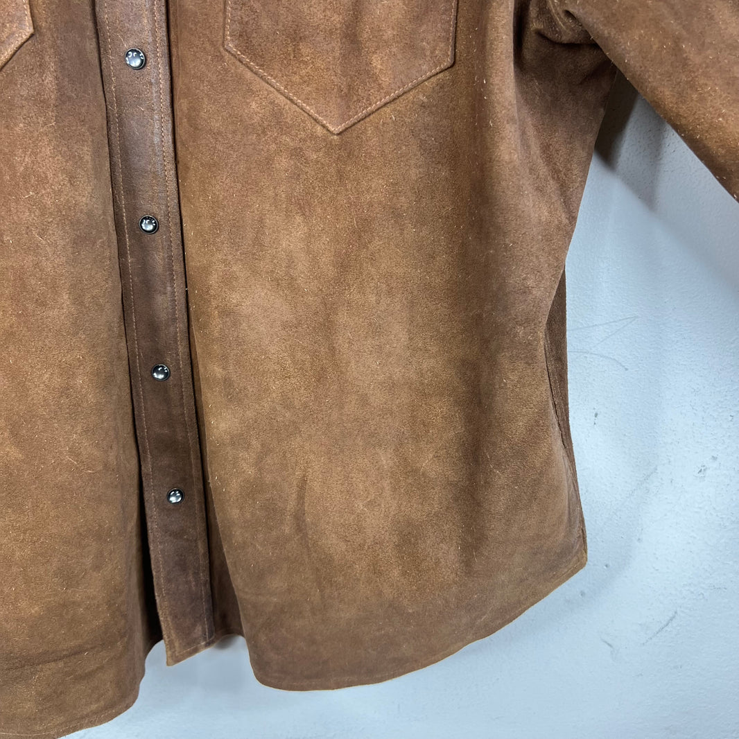 RRL Rough Out Suede Snap Button Overshirt