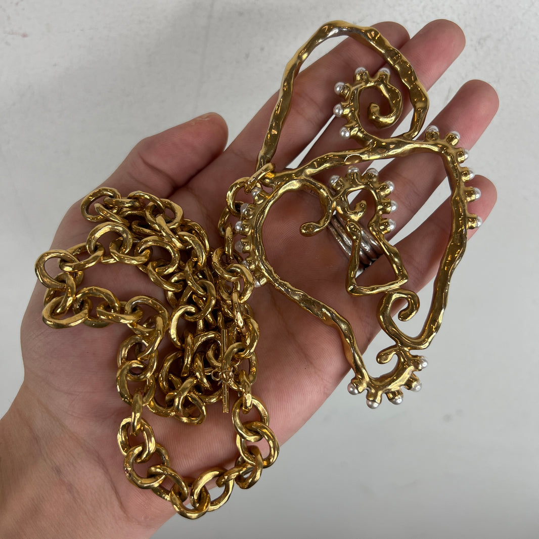 Schiaparelli Melted Pad Lock Necklace
