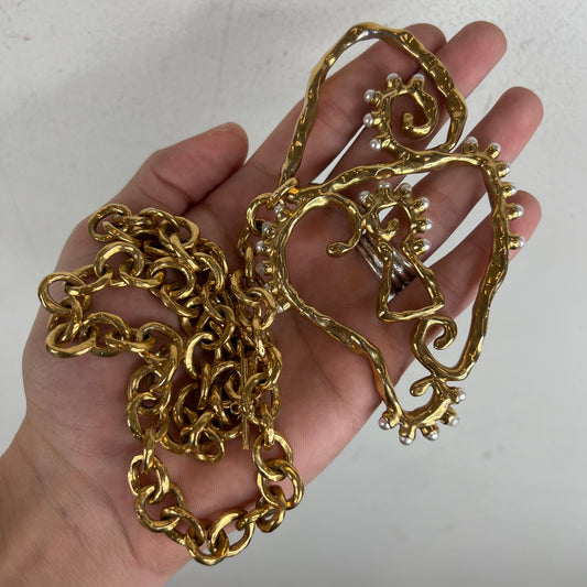 Schiaparelli Melted Pad Lock Necklace