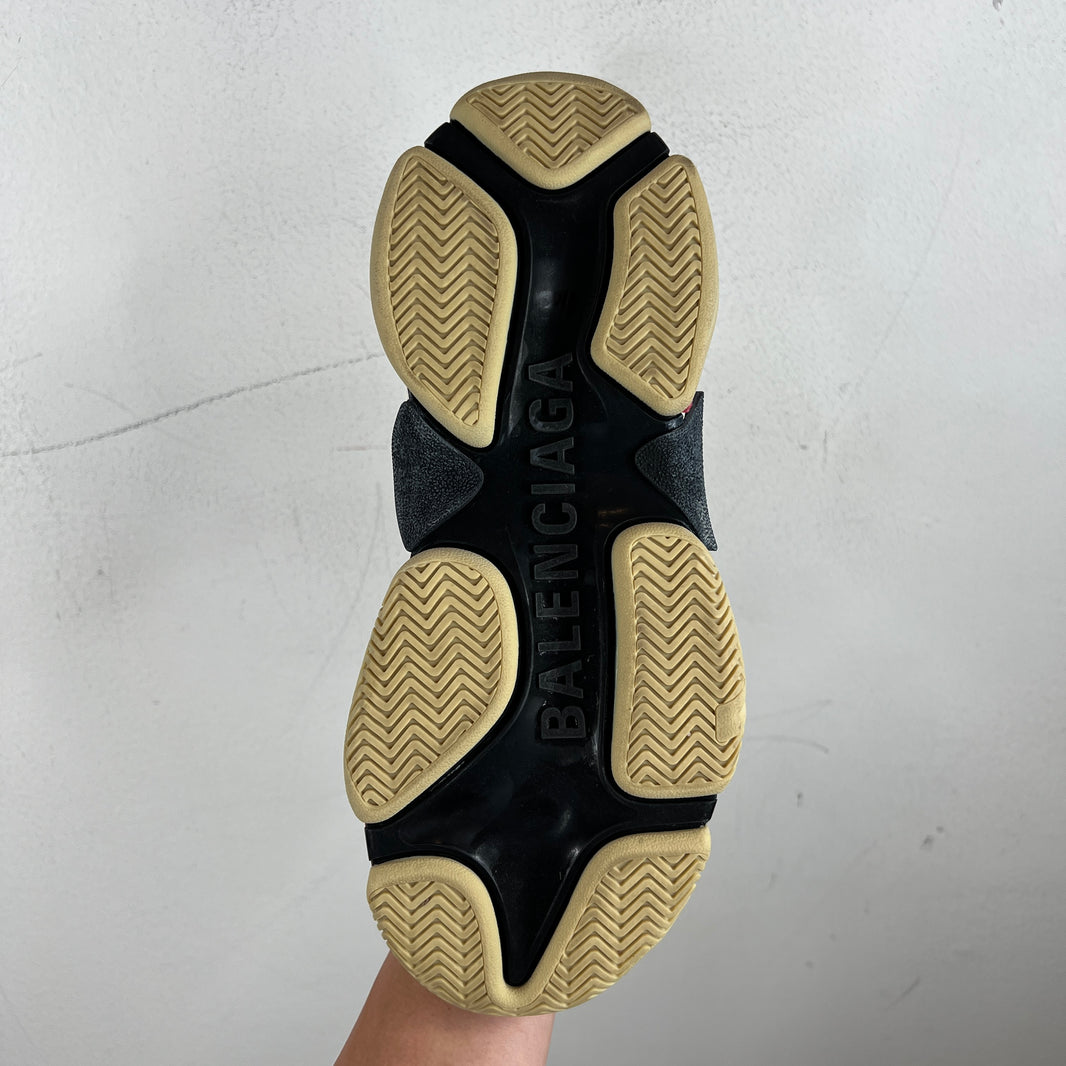 Balenciaga Black/Red Triple S Sneakers