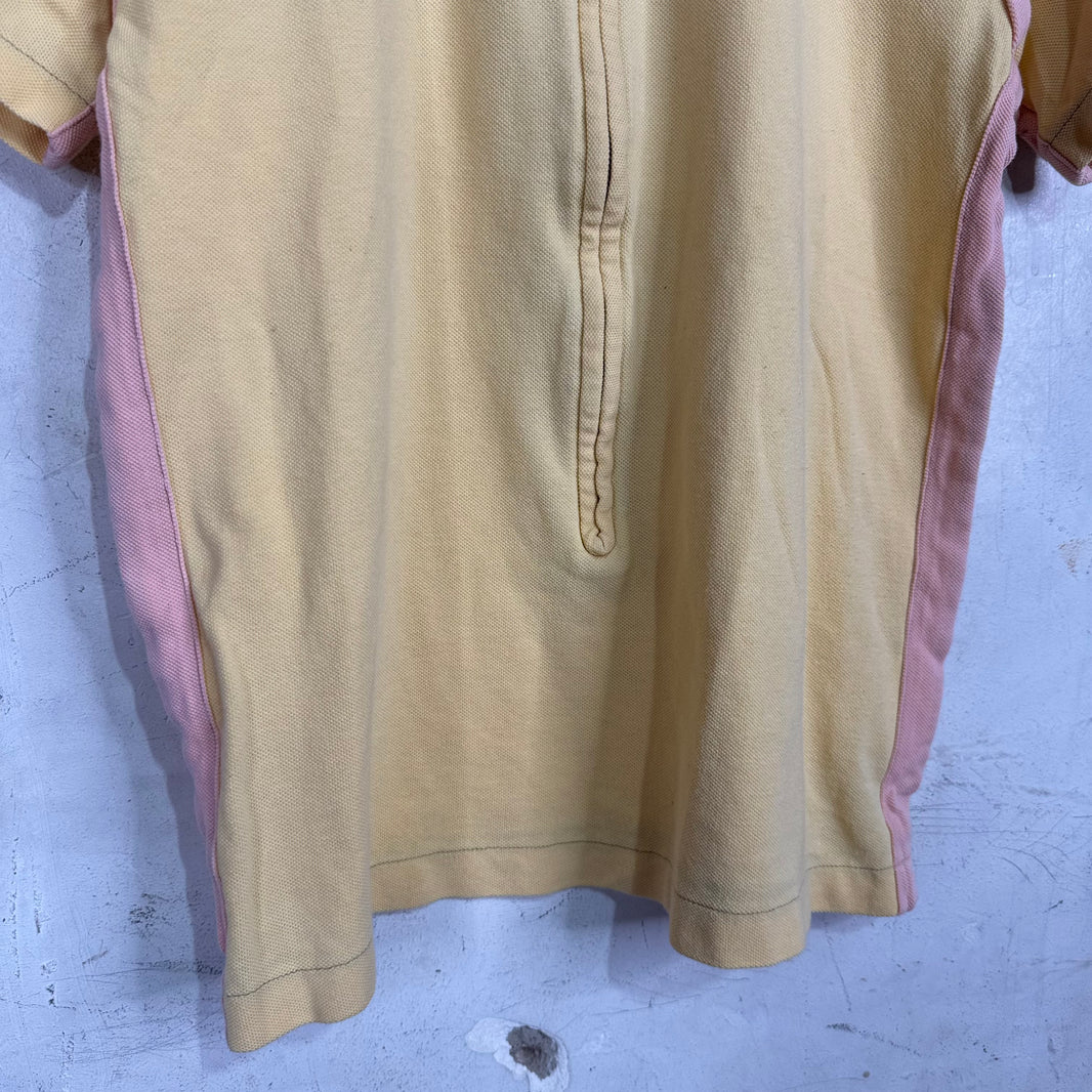 CDG HP Yellow Pannelled 3/4 Zip Polo