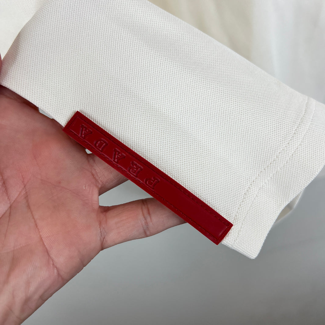Prada White Zipper Detail T-Shirt