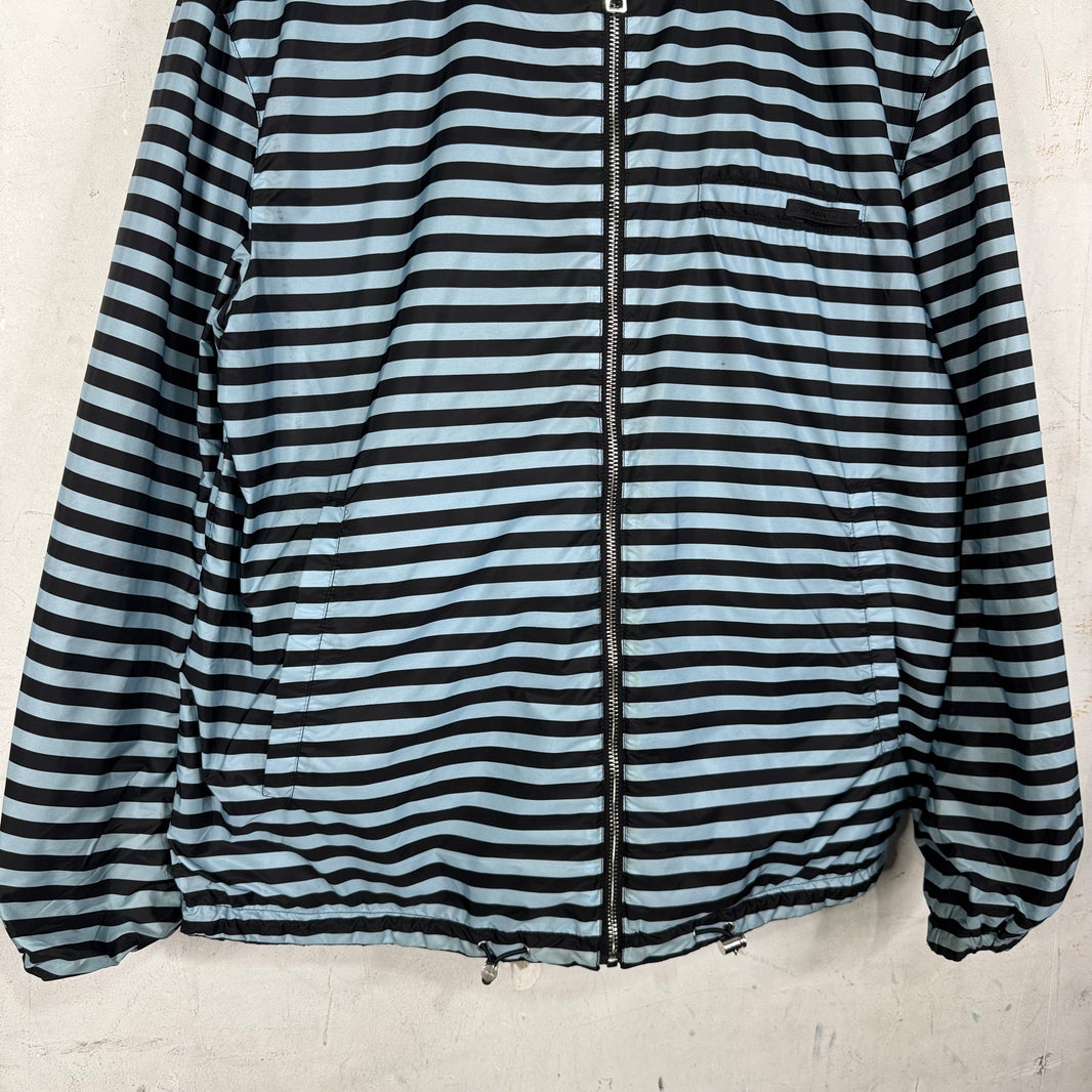 Prada Renylon Striped Reversible Windbreaker