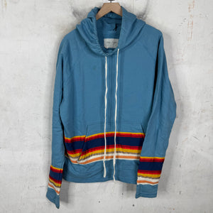Greg Lauren FW19 Blue Striped Hoodie