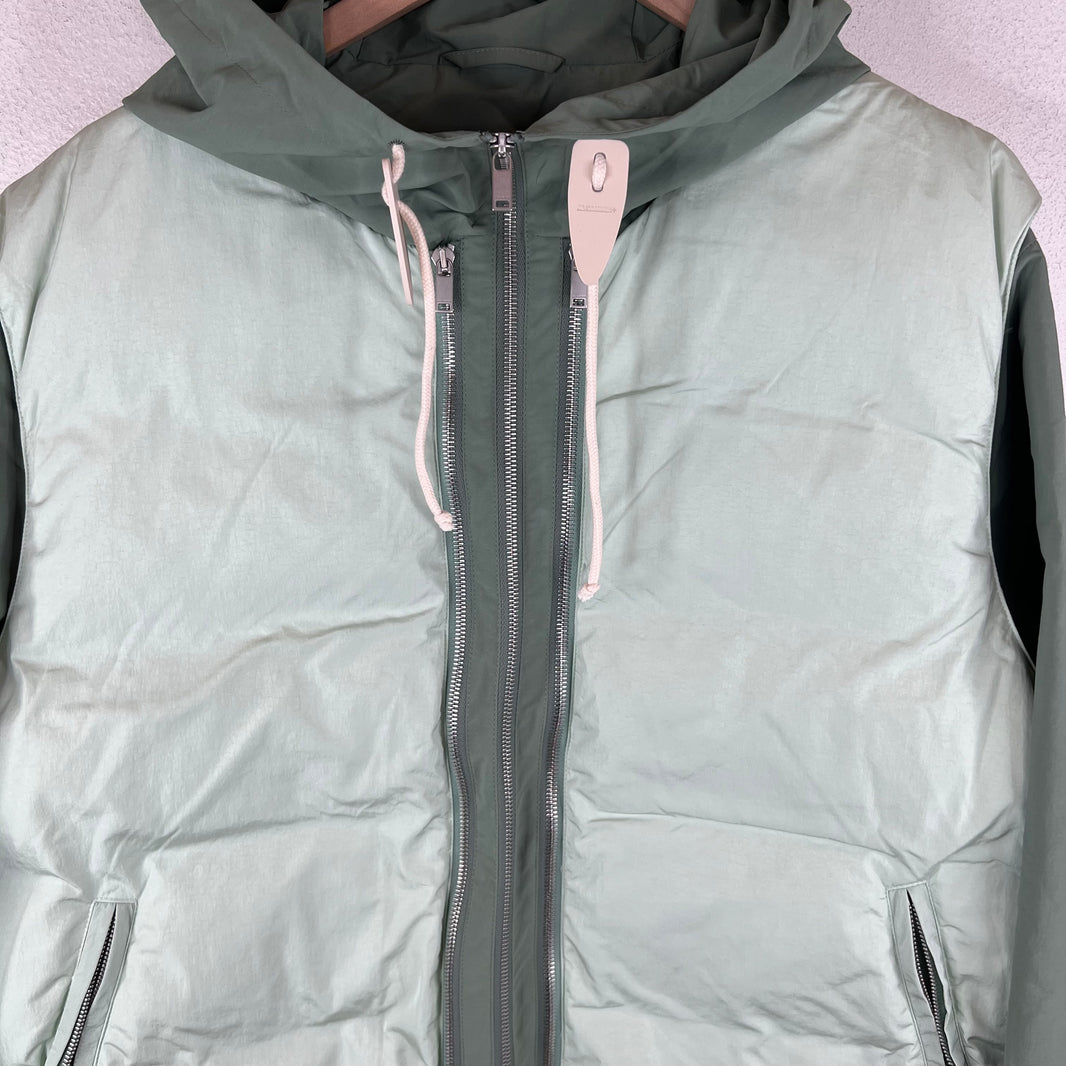 Jil Sander Green Hybrid Puffer Vest Jacket
