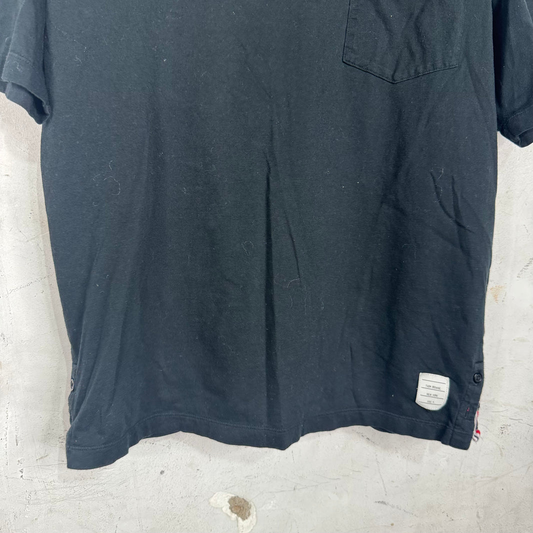 Thom Browne Stripe Trim Pocket T-Shirt
