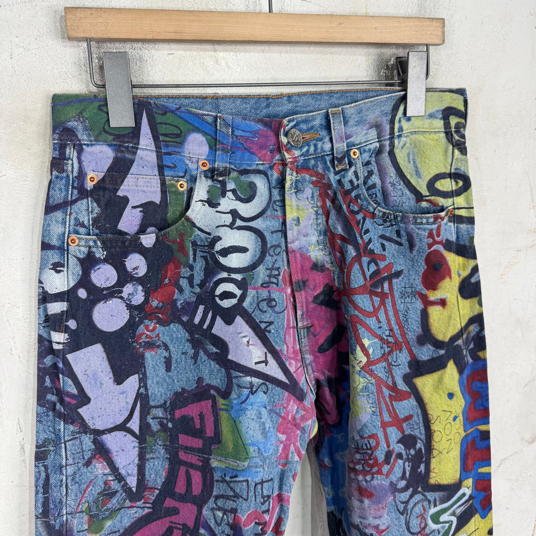 Vetements Slim Graffiti Jeans