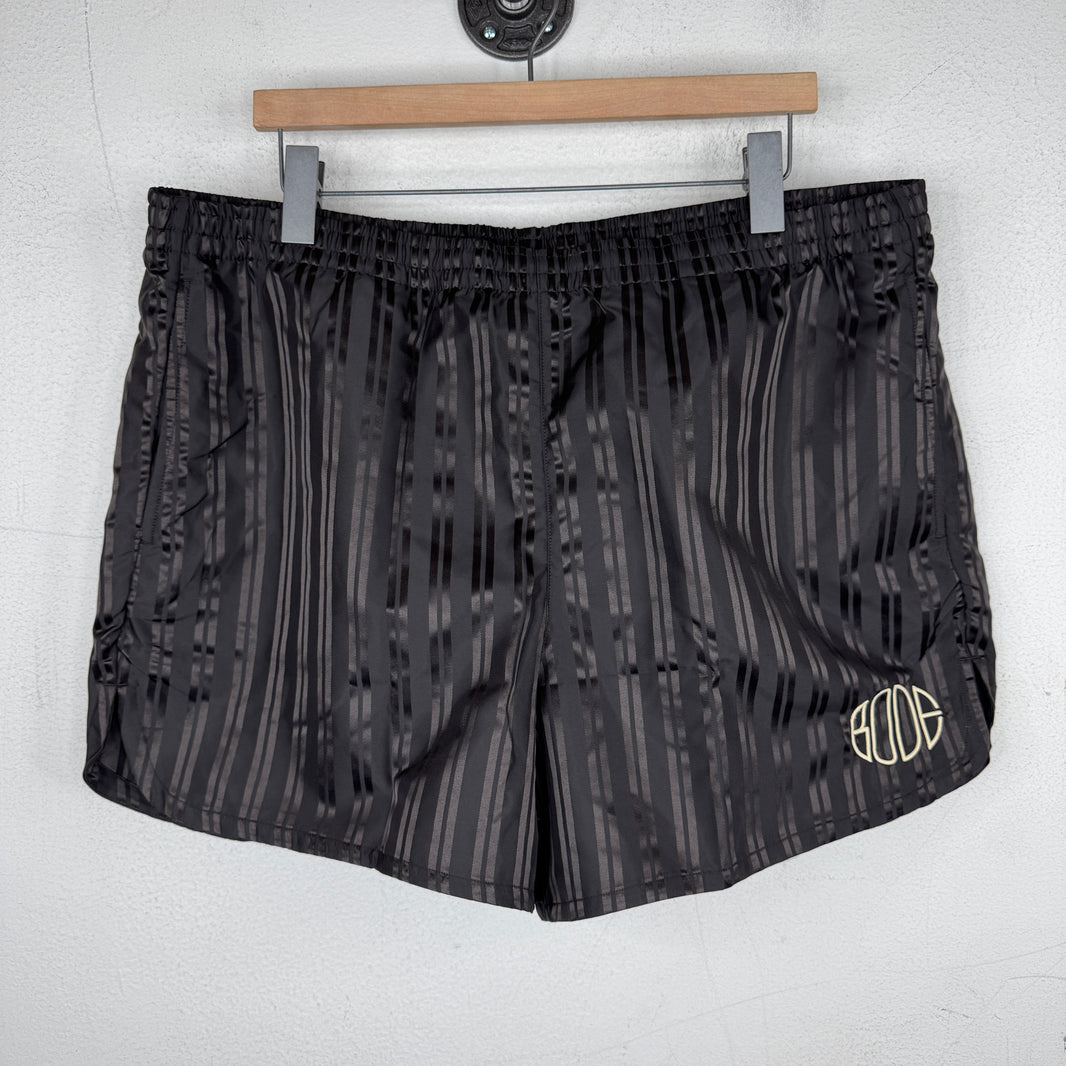 Bode Nike Brown Striped Swim Trunks