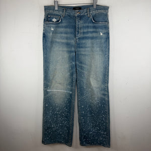 Amiri Wide Leg Distressed Jeans