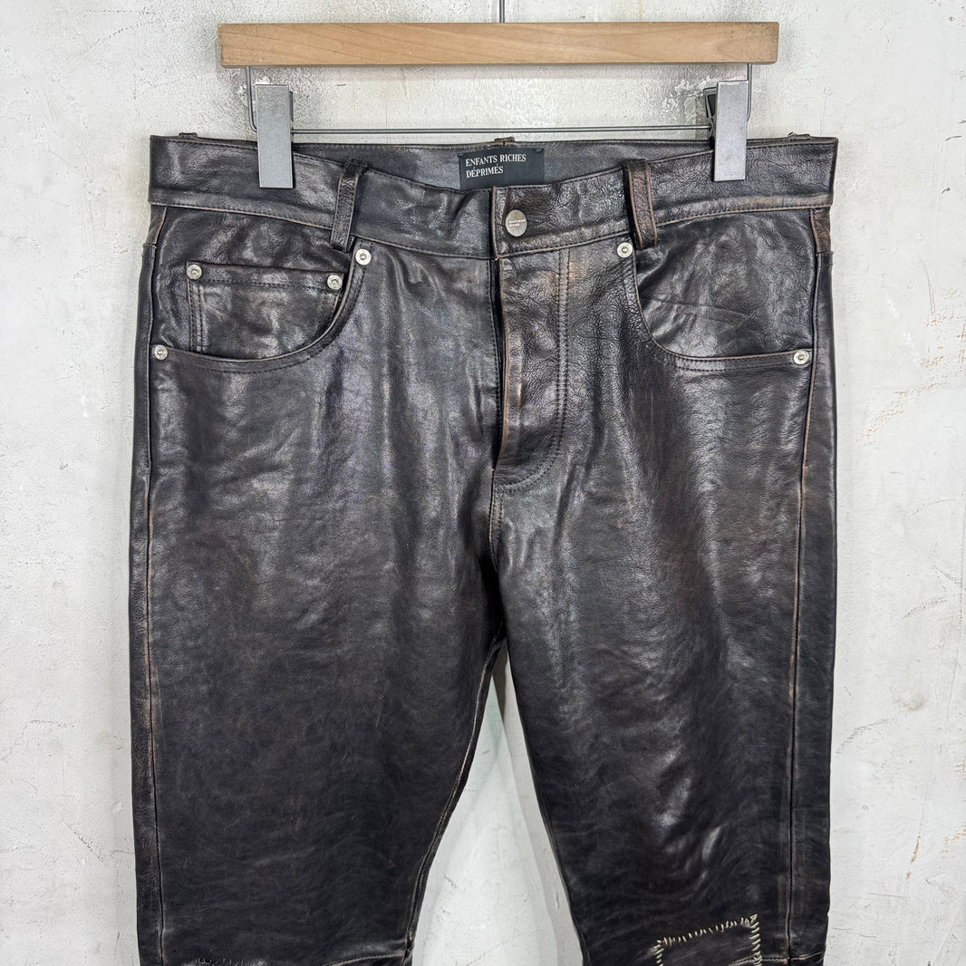 ERD Repaired Flared Leather Pants