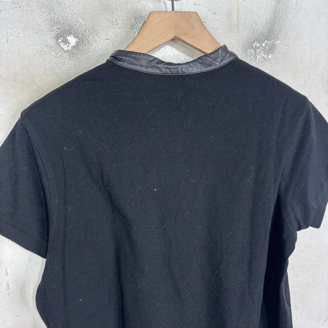 Saint Laurent Two Button Leather Collar Shirt