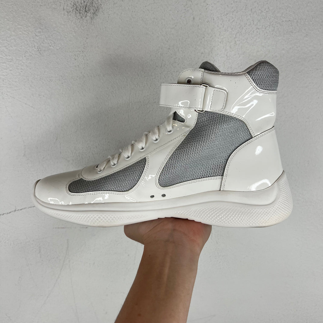 Prada Patent Leather High-Top America's Cup Sneakers