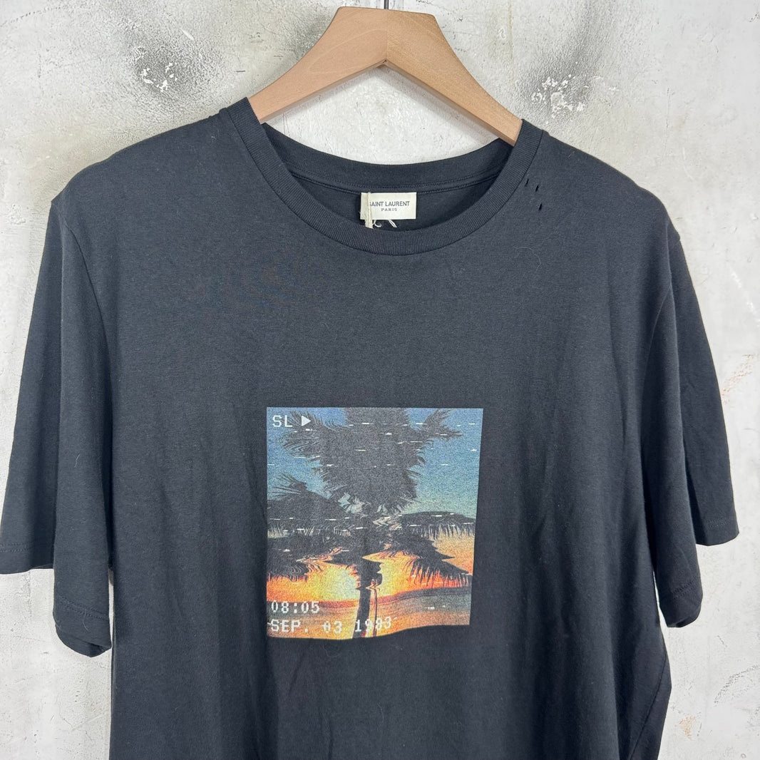 Saint Laurent Palm Tree Video Camera Photo T-Shirt