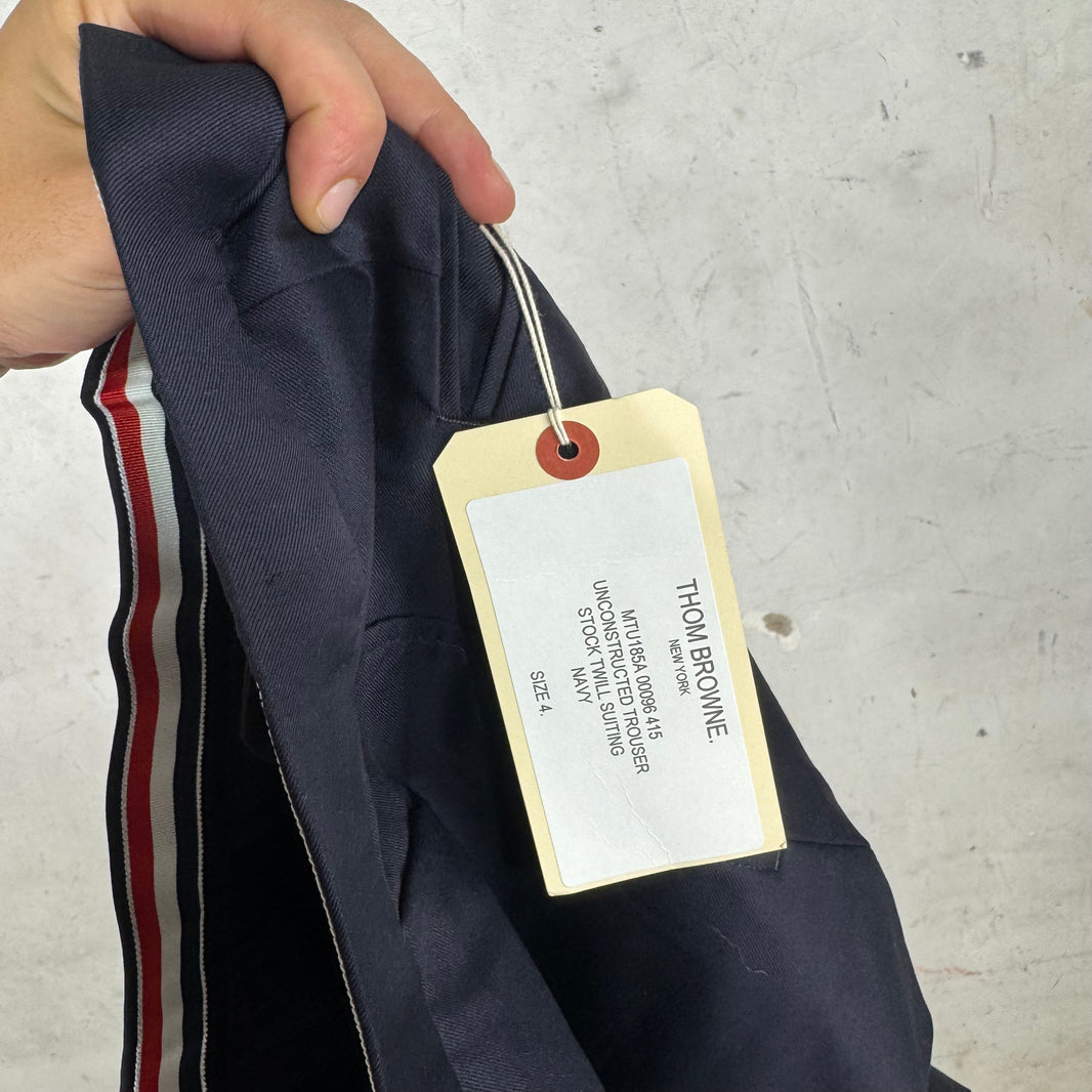Thom Browne Navy Unconstructed Trousers