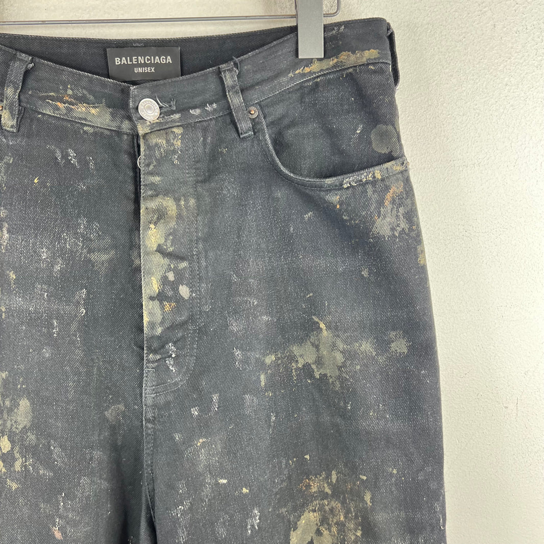 Balenciaga Mud Destroyed Black Jeans