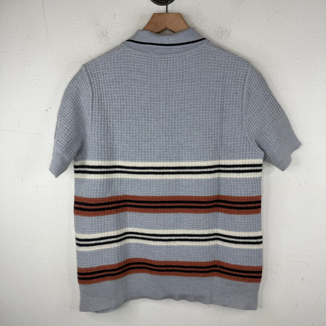 Marni Waffle Knit Striped Polo T-Shirt