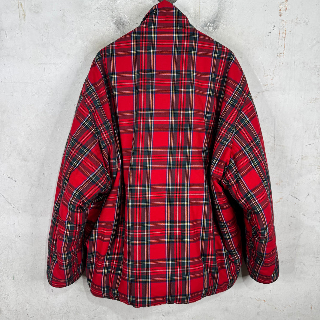 Balenciaga Tartan Plaid Padded Jacket